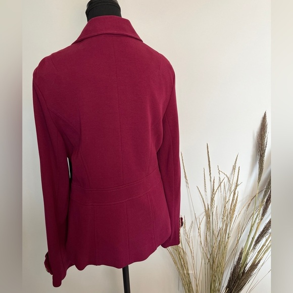 NWT Midtown Purple Military Button Jacket Structured Waist Coat Size M - Picture 4 of 5